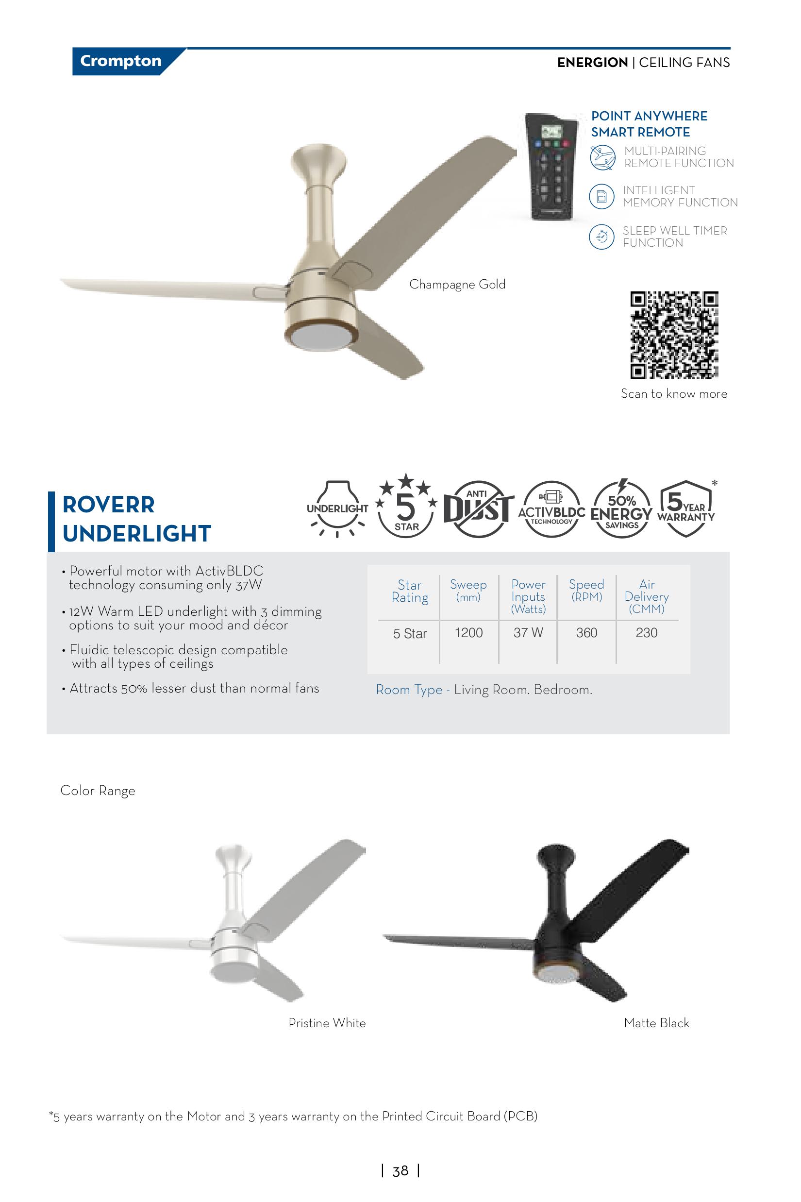 Crompton Roverr Under Light with Remote Model
